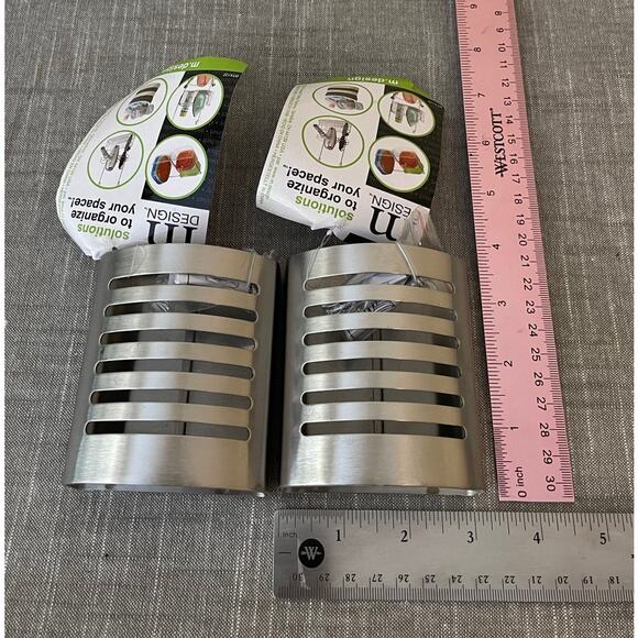 m Design 2 Metal Pen/Pencil Holders Cups - Picture 6 of 7